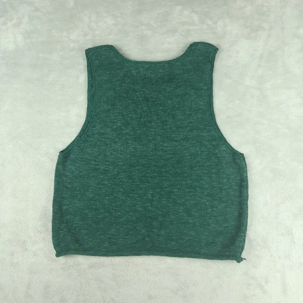 Free People FP Beach Green Top Sweater Vest Linen Blend Size S Small Boho - Image 8