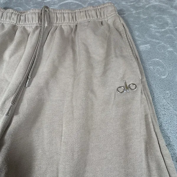 Alo Yoga Accolade Sweatpants Womens Medium Taupe Wide Leg Fleece Lounge Trousers - Image 12