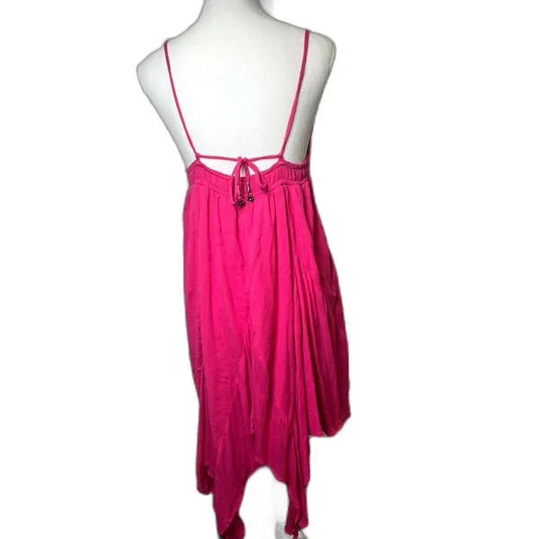 Free People Tumi Tunic Asymmetrical Flowy Dress Pink Size Medium Nwot - Image 4