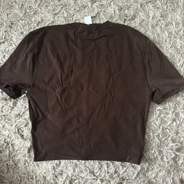 Lululemon Wundermost Ultra-Soft Nulu Crewneck Cropped T-Shirt - Image 3