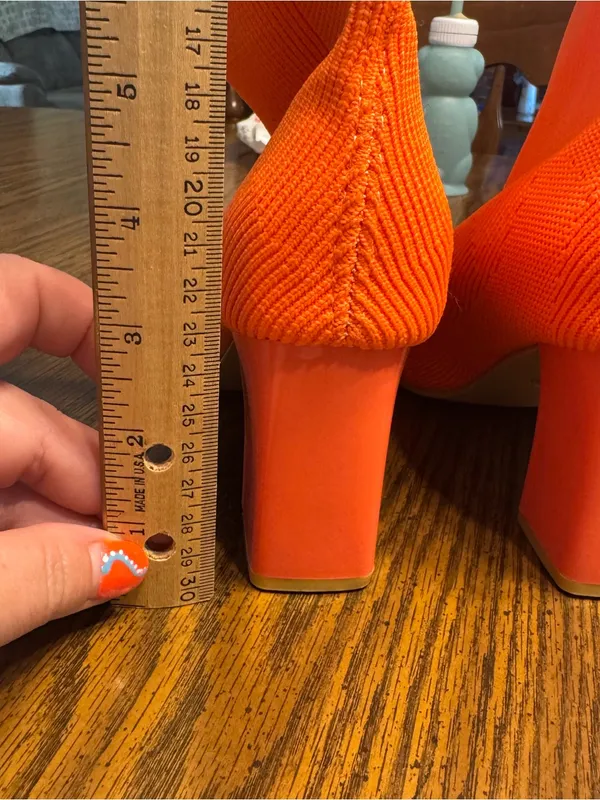 Orange knit sock boots - Image 3