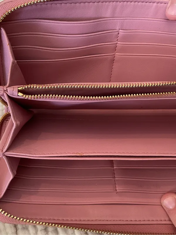 Miu Miu Matelasse Zip Wallet Pink Gold w/ Box - Image 10