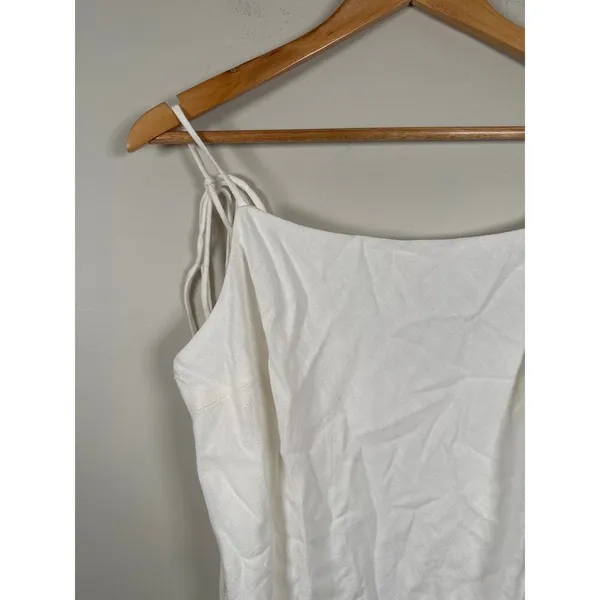 Petal & Pup New Sawyer Mini Dress White Size Large Tie Strap Linen‎ Blend Lined - Image 4