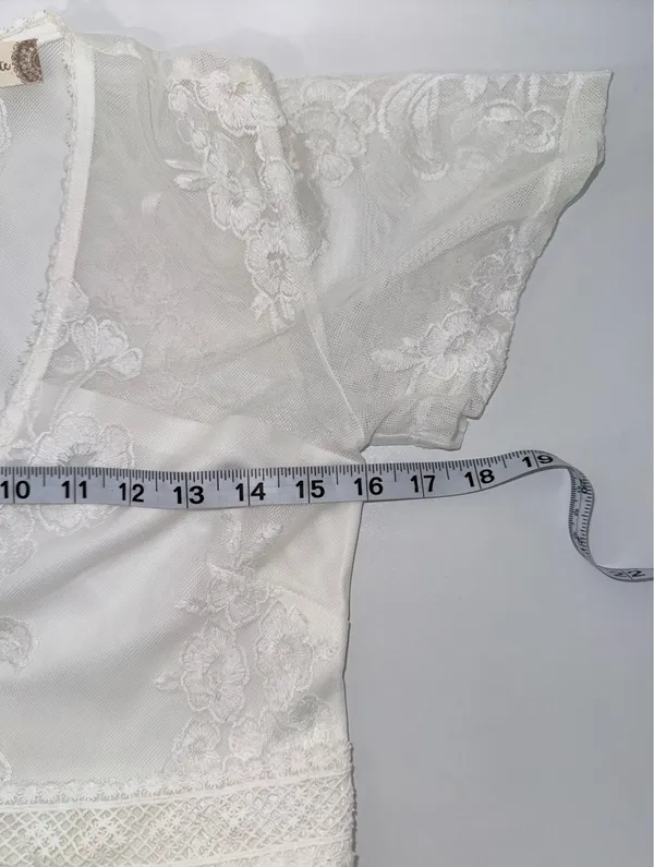 Altar’d State Nallah White Lace Maxi Dress V-neck Sheer - Image 9