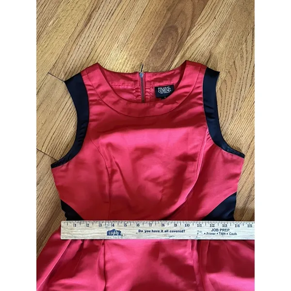 Prabal‎ Gurung Fit Flare Party Dress 4 Red Lined Stretch Polyester Knee Length - Image 8