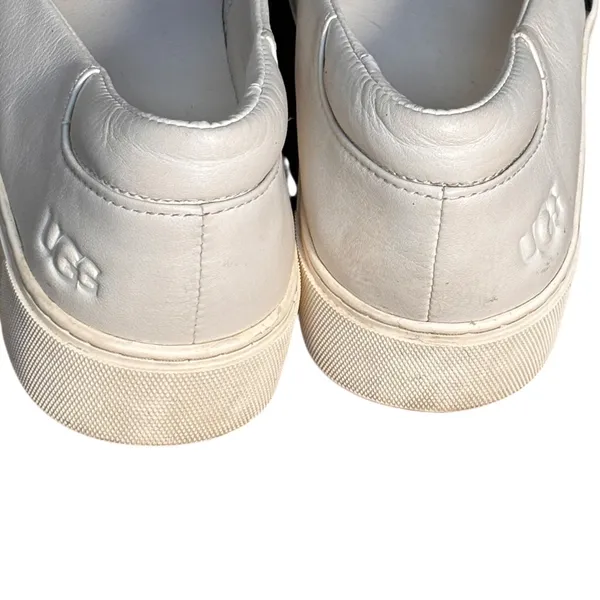 UGG Chayze White Leather Slip On Sneakers Black Strap Size 8‎ Casual Minimalist - Image 11