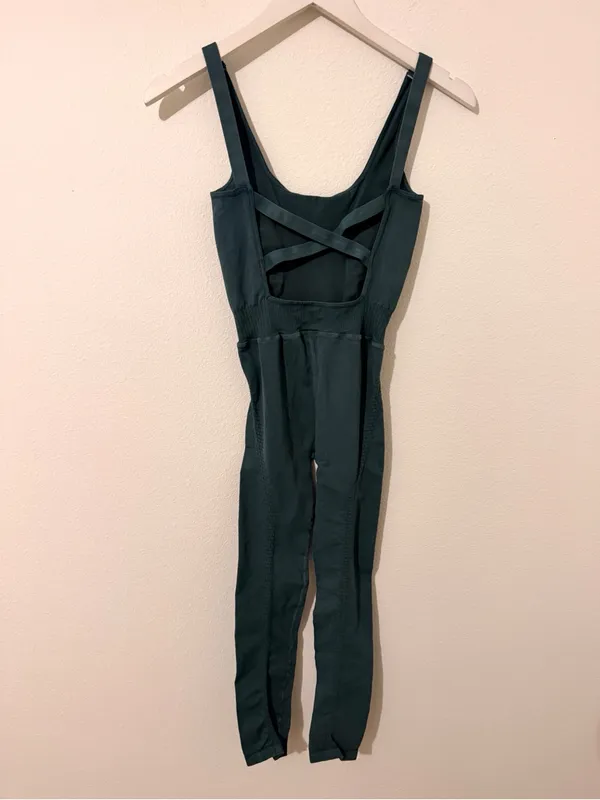 Free People Movement Good Karma Jumpsuit Green Athletic Size XS/S NWOT - Image 3