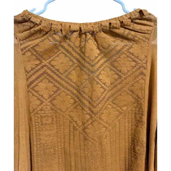 Free People Mae Tunic Top Ruched Pleated Blouse Russet Orange Women's Size XS‎ - Image 4