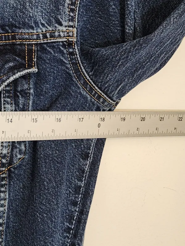 Zara Medium Wash Bootcut Denim Jumpsuit Size Medium - Image 6