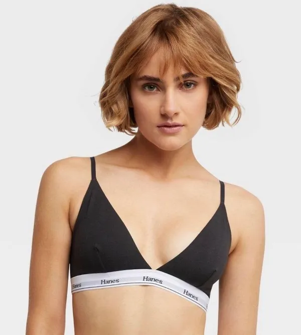 2X Hanes original stretch triangle bralette cotton - Image 4