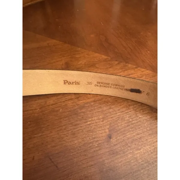 Paris Brown Womens Genuine Cowhide On Bonded Leather Belt Size 36 - Image 4