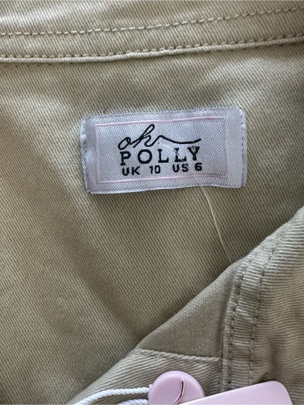 Oh Polly Blake Sage Twill Cargo Utility Jumpsuit Long Sleeve Sz 6 Wide Leg NEW - Image 7