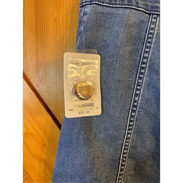 Free People Women Blue Denim Skirt 12 NWT (3594) - Image 3