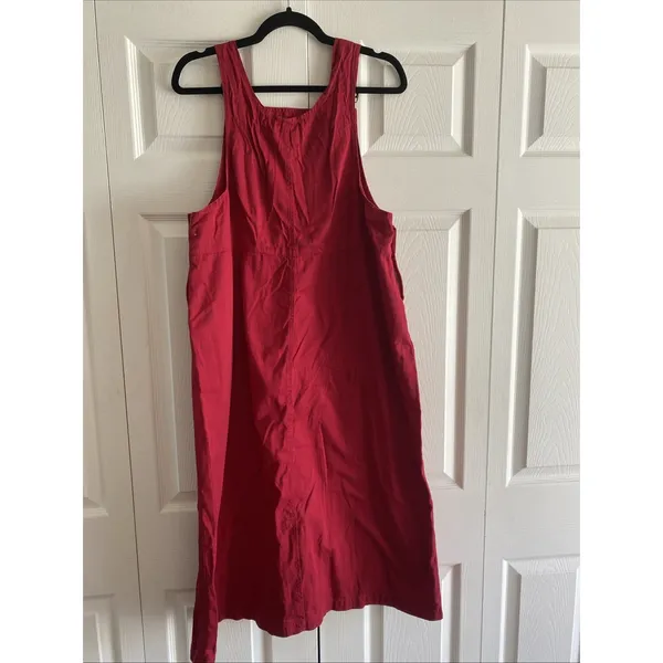 Sasson Signature Vintage Overall Dress Womens Size 4 Red Pinafore Cotton‎ Denim - Image 5