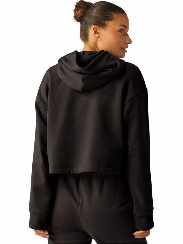 Beyond Yoga Happiness Cropped Pullover Hoodie Medium Black Sweatshirt - Image 2