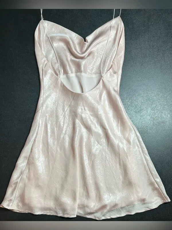 Meshki Size XXS Rhea Cowl Light Pink Mini Dress - Image 6