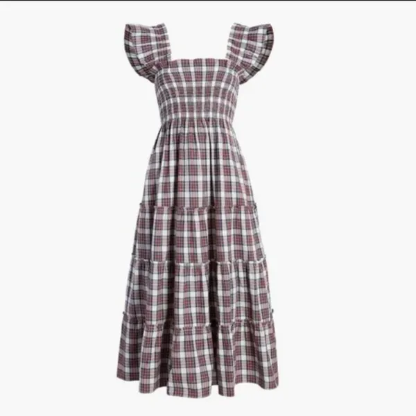 💕HILL HOUSE💕 Ellie Nap Dress ~ Multi-Color Tartan Plaid Print Large - Image 10