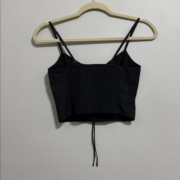 Abercrombie and Fitch Black Cut Out Crop Top Size Small - Image 5