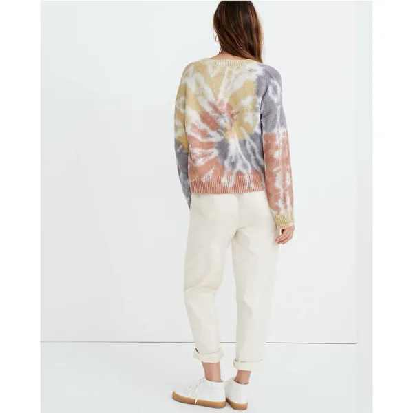 Madewell Tie-Dye Westford Pullover Sweater Pastel Cotton‎ Small Artsy Boho Boxy - Image 2