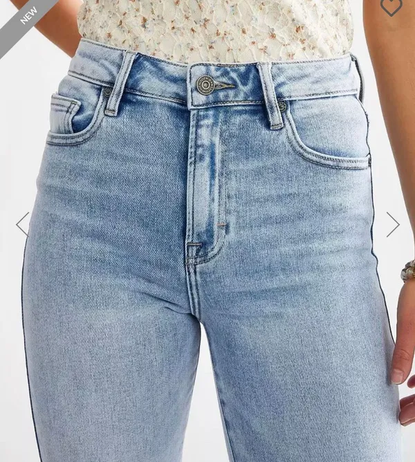 Buckle hidden straight leg jeans - Image 6