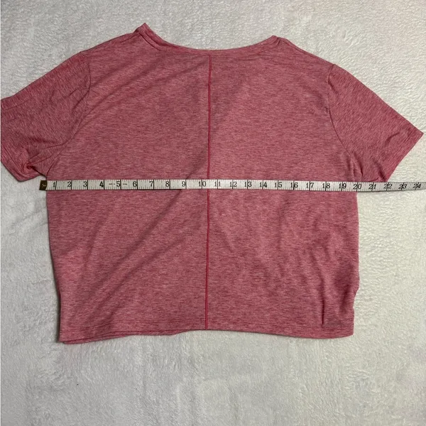 Nike Pink Asymmetrical Crop Tee - Image 5
