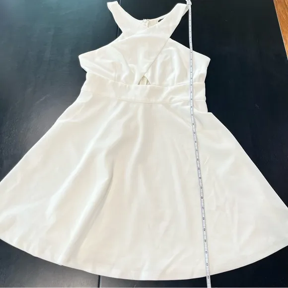 Lulus So Sophisticated White Cutout‎ Skater Dress MEDIUM - Image 9