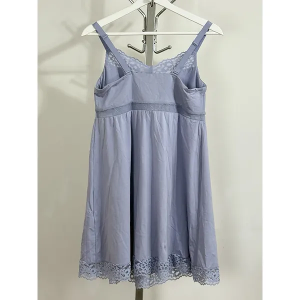 UNDERSTANCE Womens Size S Blue Lavender Lace Trimmed Chemise Sleepwear Nightgown - Image 2