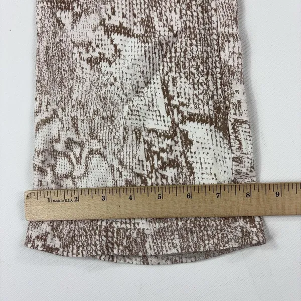 Anthropologie Pants Womens XS Beige Animal Print Dress Wide Leg Viscose Zip - Image 5
