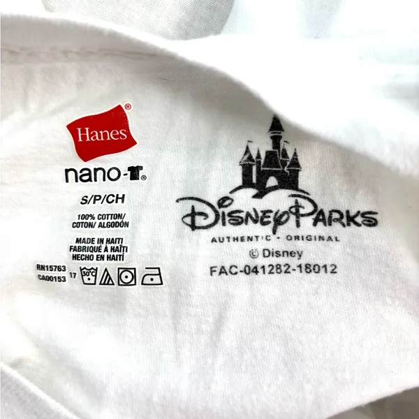 Disney Parks S Mickey n Walt Main Street Sketch V-Neck White Short Sleeve T-Sh - Image 4
