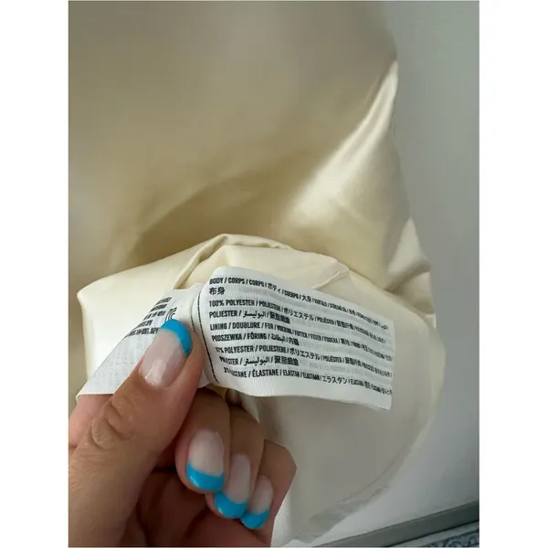 Abercrombie & Fitch Shift Bow-Back Mini Dress Ivory Size Large Tall Sleeveless - Image 12