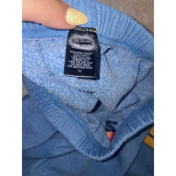Aviator Nation Jogger Sweatpants Blue Smiley Face Women's Medium Happy ** - Image 11