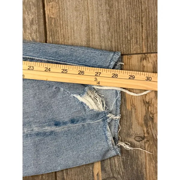 BKE Billie Slim Fit High Rise Horseshoe Barrel Jeans Light Wash Distressed 22x28 - Image 8