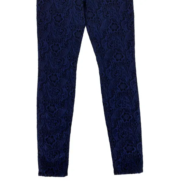 7 For All Mankind Jeans 29 Blue Black Floral Damask Skinny Stretch AU0150149A - Image 3