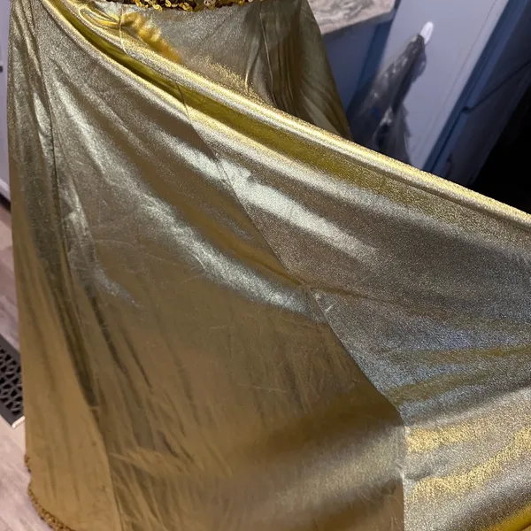 Gold Sequin and Satin Gown - Image 3