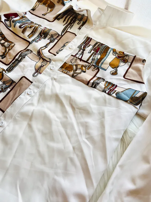 Equestrian Blouse White Size XL - Image 6