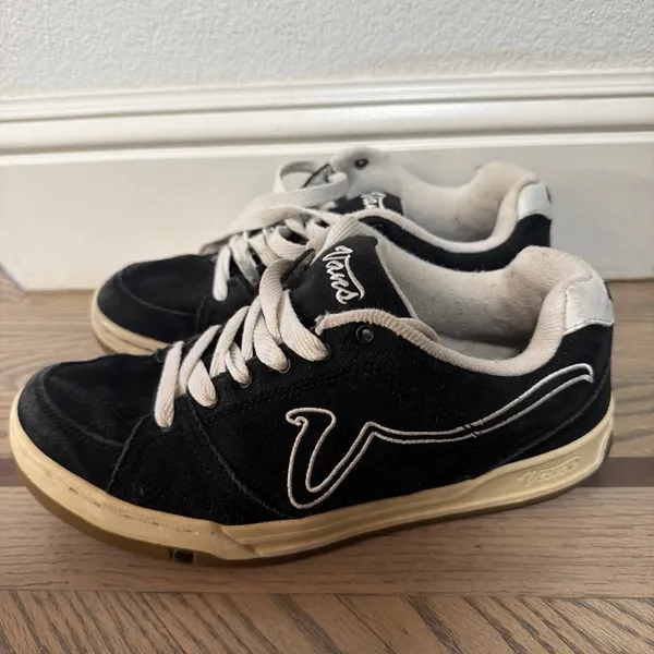 Vans Swirl Skate Shoes Black/White Suede Women's 10 Y2K Vintage - Image 3