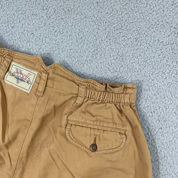 Vintage Venezia Vitale Paperbag Shorts Women 14 Tan Cotton High Waist Bermuda - Image 5