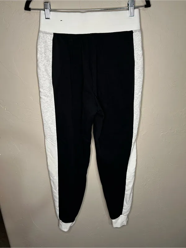 Nike Air Woman’s BB Black White Heather Colorblock HR Sweat‎ Pant Jogger Pants - Image 8