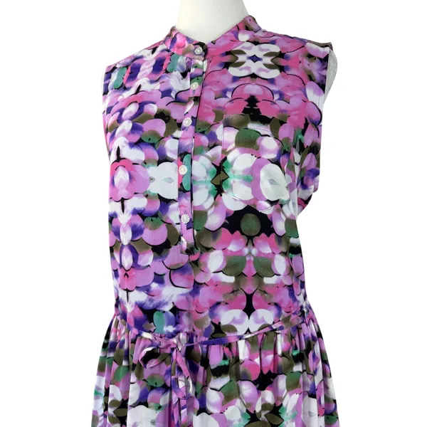 L’Amour Nanette Lepore Abstract Print Sleeveless Belted Knee Length Dress - Image 3