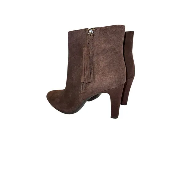 Anne Klein iflex Caroline Womens Size 7 Brown Suede Ankle Tassel Zip Booties - Image 2