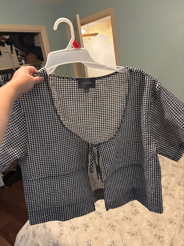 Dress Up Gingham tie front blouse - Image 4