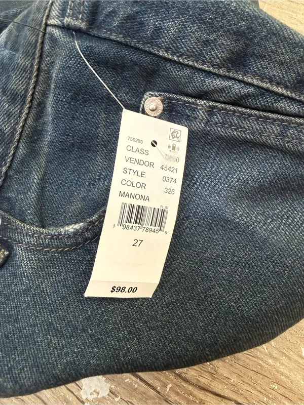 RARE DNM EDIT Dark Blue Low Rise Bootcut‎ Jeans size 27 NWT - Image 9