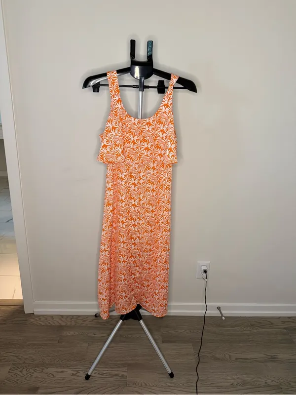 Ann Taylor Factory Orange Tropical Print Maxi Dress Size 6 - Image 2