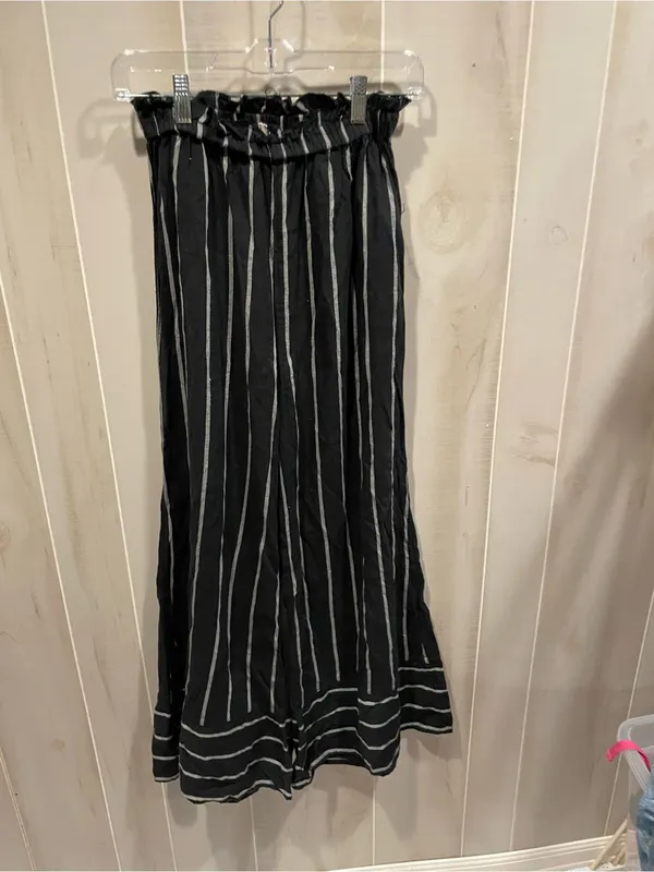 Cute Billabong striped wide bell leg pull in beach pants pool surf casual - Image 8