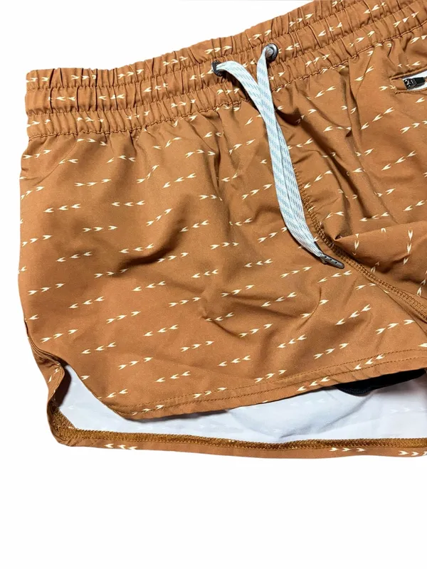 Vuori Clementine 2.0 Shorts Small 2” Women’s Brown Arrows Running Drawstring - Image 4