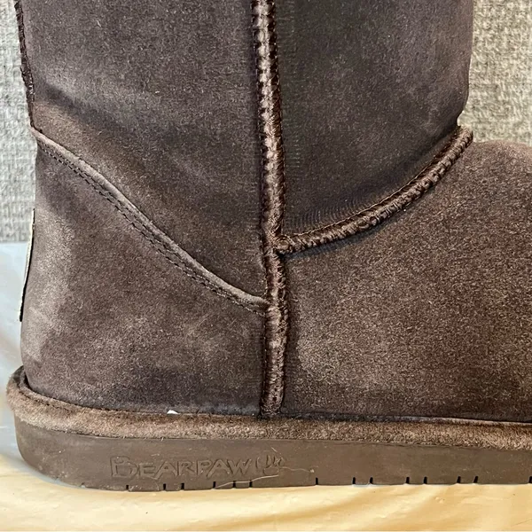 BearPaw Women’s Elle Tall Classic‎ Brown Suede Boots Sz 11 Winter Preppy Comfort - Image 8