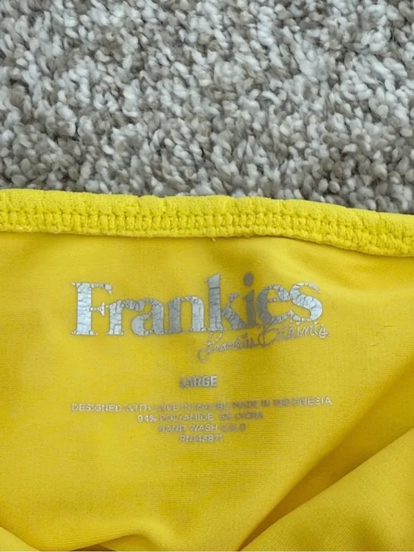 Frankie's Bikinis Textured Bandeau Bikini Set in Yellow - Image 2