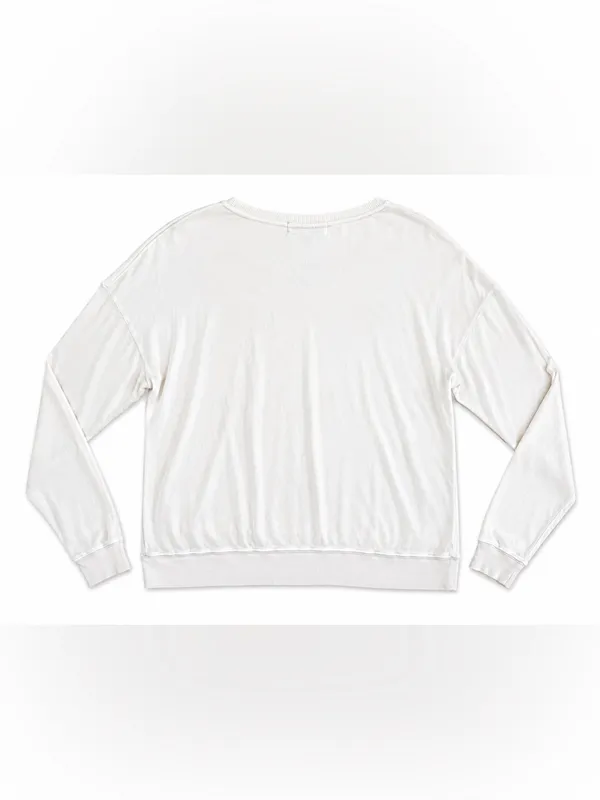 Wildfox Stop and Smell the Ocean Sweatshirt Women S White Graphic USA Made - Image 7