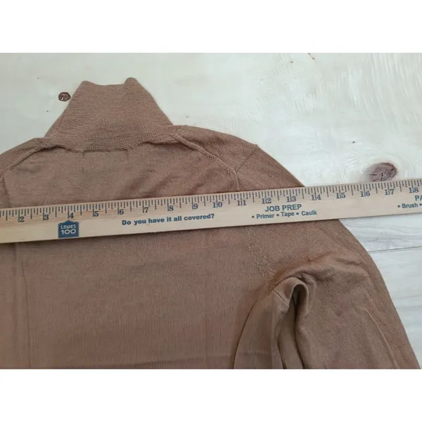 BANANA REPUBLIC 100% Merino Wool Womens XS Turtleneck Sweater Light Brown Camel - Image 11