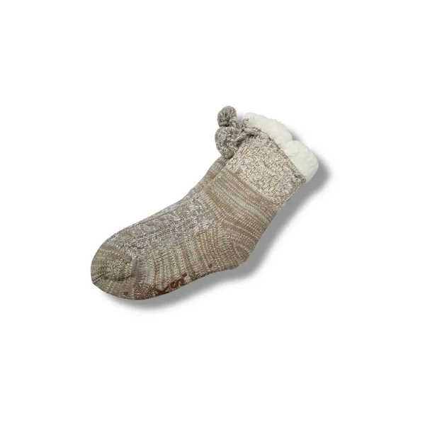 Muk Luks Cabin Socks NWT Women's One Size‎ Beige Fleece Lined Cozy Winter - Image 2